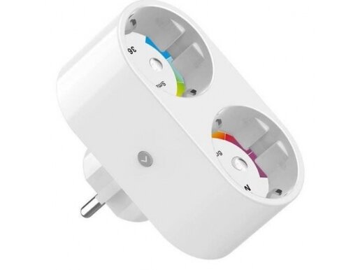 Išmani Wi-Fi rozetė | kištukinis lizdas | 2xSchuko | 3680W | 16A | 100-240VAC | su elektros energijos apskaita | TUYA | GOSUND | SP211 | 6972391280061
