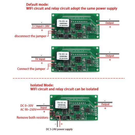 Inteligentny przekaźnik niskonapięciowy | 10A | 240W | 5-24VDC | 50x20x20mm | Wi-Fi | SONOFF | SV 1