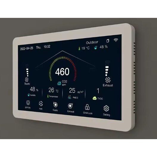 Nutikas ventilatsioonisüsteemi kontroller CO2 ja õhukvaliteedi anduriga | AC/EC/DC ventilaatoritele | 110-240VAC | Wi-Fi | Tuya 1 Nutikas ventilatsioonisüsteemi kontroller CO2 ja õhukvaliteedi anduriga | AC/EC/DC ventilaatoritele | 110-240VAC | Wi-Fi | Tuya 1
