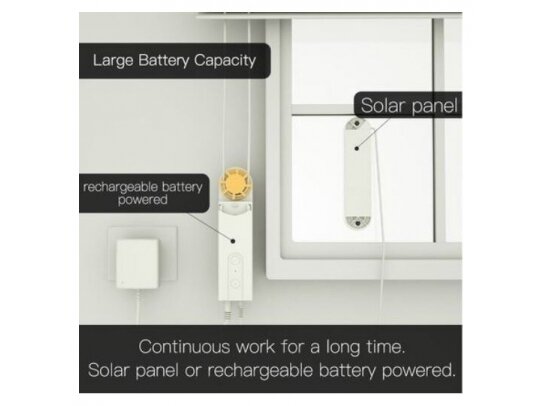 Išmanus | belaidis roletų ir žaliuzių valdiklis | su baterija ir saulės panele | baltas | ZigBee | Smart Life | TUYA | MOES | ZC-LS-EU-MS 6