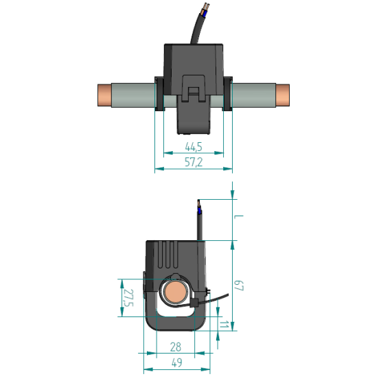 Split-core current transformer | 300/5 A | 1 VA | class 1 | for cable Ø28 mm | IP20 | ELEQ TQ40-C | 4Q4C61 1 Split-core current transformer | 300/5 A | 1 VA | class 1 | for cable Ø28 mm | IP20 | ELEQ TQ40-C | 4Q4C61 1