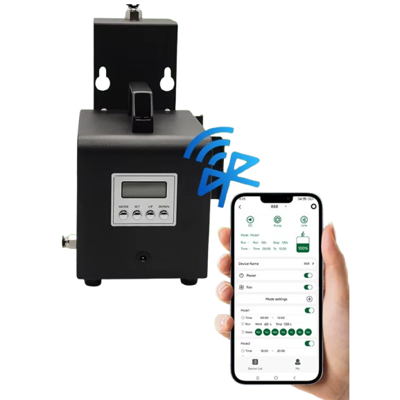 Viedais industriālais aromāta difuzors | 14W | 12VDC | 500ml | 1000-2000m³ | 250x120x155mm | melns | Bluetooth 4 Viedais industriālais aromāta difuzors | 14W | 12VDC | 500ml | 1000-2000m³ | 250x120x155mm | melns | Bluetooth 4
