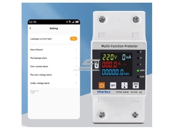 Modulinė | išmani | skaitmeninė įtampos ir srovės kontrolės relė su laikmačiu | 1-63A | 230V | DIN | TUYA | Wi-Fi 1 Modulinė | išmani | skaitmeninė įtampos ir srovės kontrolės relė su laikmačiu | 1-63A | 230V | DIN | TUYA | Wi-Fi 1