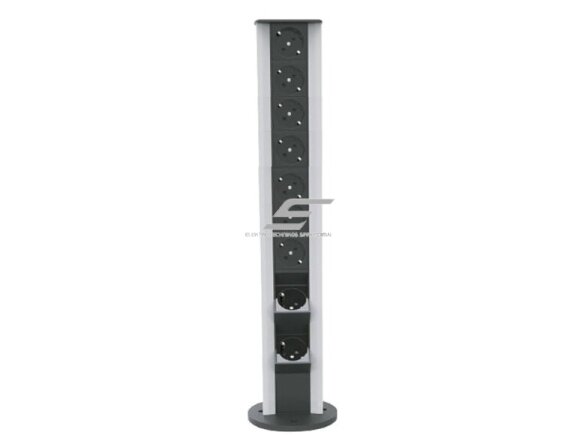 Modulinis kištukinių lizdų | jungčių blokas | kolona | montuojamas ant paviršiaus | 18 mod. | 615x100mm | pilkas | ESP04-18-01 Modulinis kištukinių lizdų | jungčių blokas | kolona | montuojamas ant paviršiaus | 18 mod. | 615x100mm | pilkas | ESP04-18-01