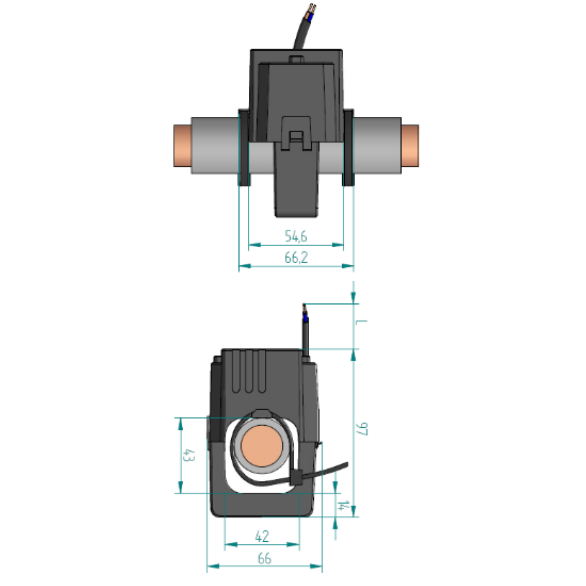 Split-core current transformer 600/5A | 0.5VA | Class 0.5 | IP20 | ELEQ TQ50-E 1