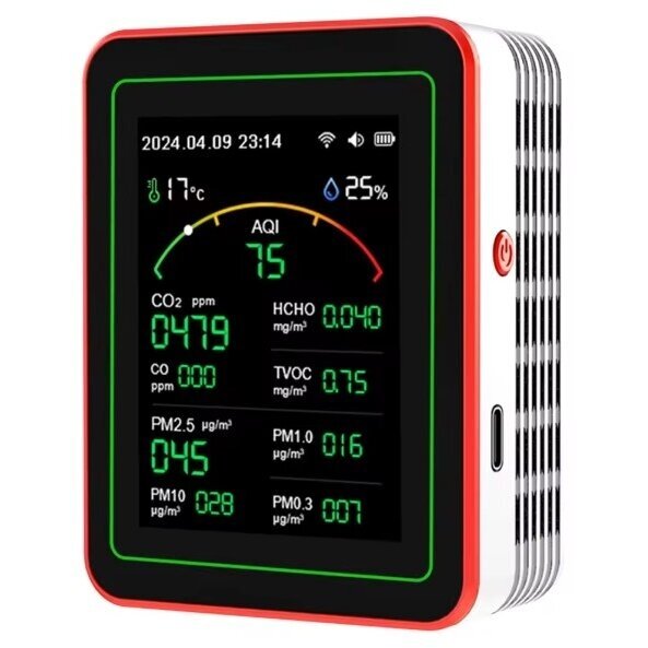Inteligentny miernik CO2 i jakości powietrza | Czujnik | biały | 15 w 1 | IP40 | Wi-Fi | Tuya