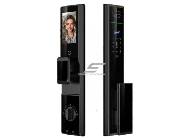 Išmani durų spyna su veido ir delno atpažinimu | pirštų antspaudų | IC kortelių skaitytuvu | 420x79x32mm | juoda | TUYA | Wi-Fi | IP66