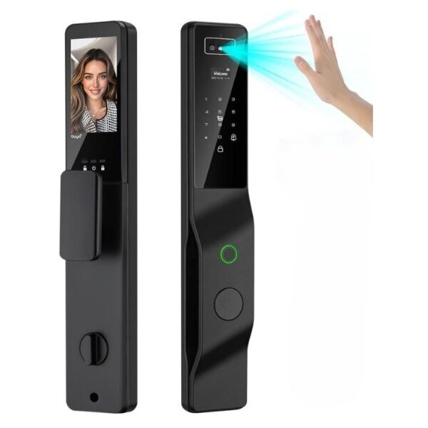 Smart door lock with face and palm recognition | fingerprint | IC card reader | 420x75x31mm | black | TUYA | Wi-Fi