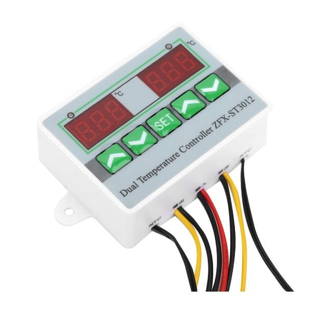 Digitaalne kahe ekraaniga temperatuuri kontroller | kahe anduriga | 4×20 mm | kaabli pikkus 1 m | andmete salvestamise funktsioon | plastkorpus 1 Digitaalne kahe ekraaniga temperatuuri kontroller | kahe anduriga | 4×20 mm | kaabli pikkus 1 m | andmete salvestamise funktsioon | plastkorpus 1