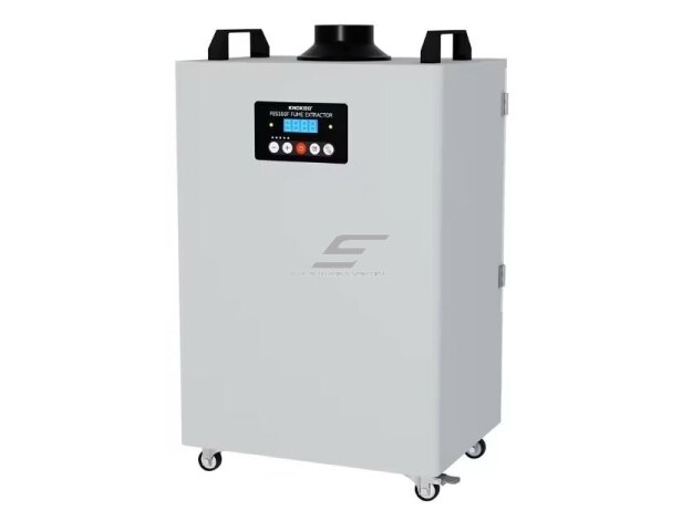 Pramoninis dūmų ištraukėjas | šalinimo įrenginys nuo lazerinės įrangos | 350W | 230V | 430m³/h | 610x400x310mm | HEPA H13 | nuotolinis valdymas | baltas