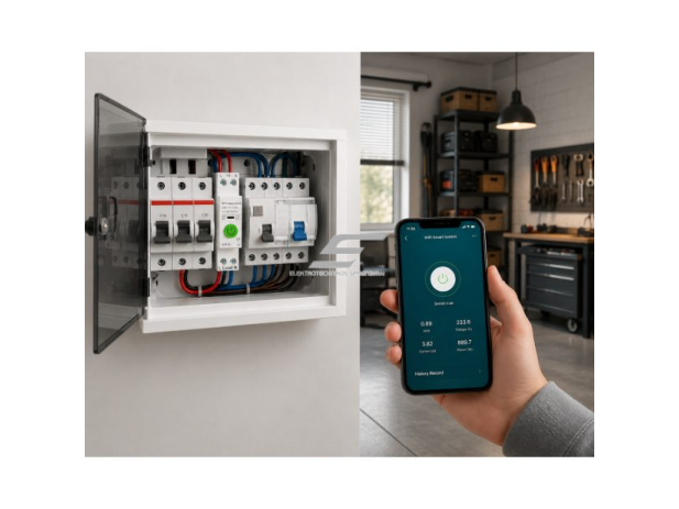 Išmanus WiFi automatinis jungiklis su energijos matavimu | 1P | 50A | Tuya Smart APP | DIN montavimas 2
