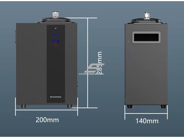Išmanus aromato difuzorius | 13 W | 800 ml | iki 4000 m³ | 12 V DC | Wi-Fi ir Bluetooth | HVAC jungtis | 285×200×140 mm | juodas | ES-A1000 3
