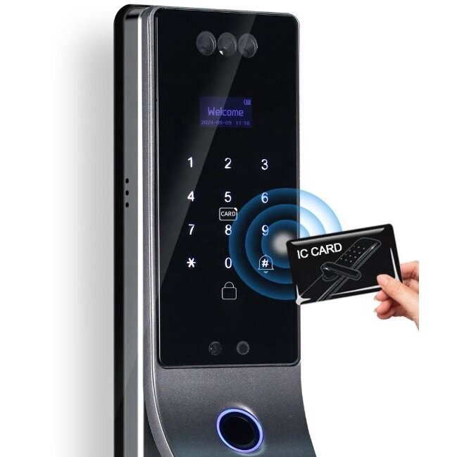 Smart door lock with facial recognition | fingerprint | IC card reader | 420x70x55mm | grey | TUYA | Wi-Fi 3 Smart door lock with facial recognition | fingerprint | IC card reader | 420x70x55mm | grey | TUYA | Wi-Fi 3
