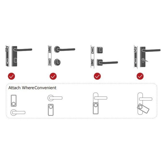 Smart lock | add-on for an existing mechanical door lock | IC card reader | PIN code | app unlocking | 136x63x48mm | black 2 Smart lock | add-on for an existing mechanical door lock | IC card reader | PIN code | app unlocking | 136x63x48mm | black 2