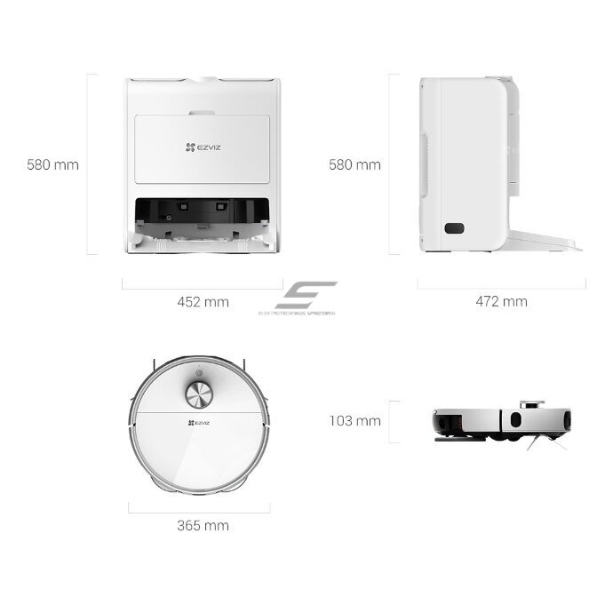 Smart | Automatic Vacuum Cleaner Robot | with Suction and Mopping Function | White | EZVIZ CS-RS2-TWT2 7 Smart | Automatic Vacuum Cleaner Robot | with Suction and Mopping Function | White | EZVIZ CS-RS2-TWT2 7