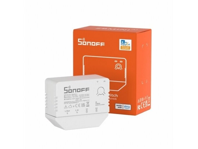 Išmanus nuotolinis jungiklis | 1 kanalo | 6A | 100-240V | Wi-Fi | Zigbee | SONOFF | ZBMINI-L | 6920075777321