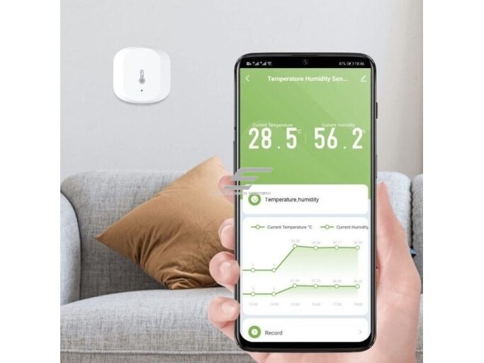 Išmanus | belaidis temperatūros ir drėgmės jutiklis su monitoringo funkcija | Wi-Fi | ZigBee | TUYA | WOOX | R7048 | 8435606701266 2