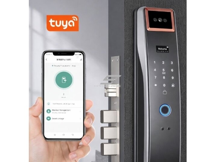 Išmani durų spyna su veido atpažinimu | pirštų antspaudų | IC kortelių skaitytuvu | 432x73x28mm | pilka | TUYA | Wi-Fi 3 Išmani durų spyna su veido atpažinimu | pirštų antspaudų | IC kortelių skaitytuvu | 432x73x28mm | pilka | TUYA | Wi-Fi 3
