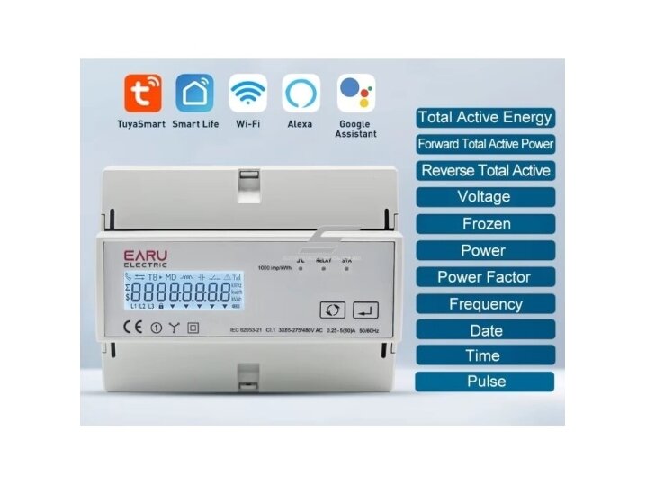 Modulinis | išmanus | skaitmeninis | elektros energijos skaitiklis su 3 srovės transformatoriais CT 200A | 3F | 230/380V | DIN | saulės baterijoms | Tuya Wi-Fi 4 Modulinis | išmanus | skaitmeninis | elektros energijos skaitiklis su 3 srovės transformatoriais CT 200A | 3F | 230/380V | DIN | saulės baterijoms | Tuya Wi-Fi 4