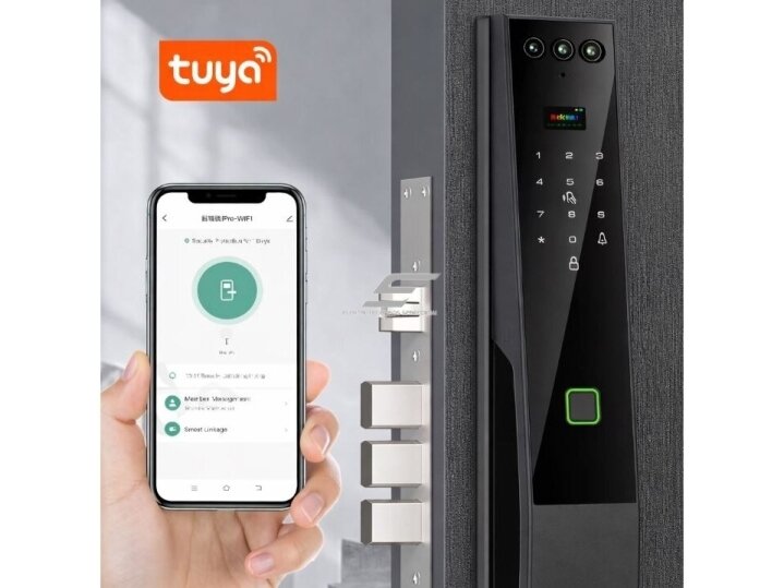 Išmani durų spyna su veido ir delno atpažinimu | pirštų antspaudų | IC kortelių skaitytuvu | 420x74x33mm | juoda | TUYA | Wi-Fi 2 Išmani durų spyna su veido ir delno atpažinimu | pirštų antspaudų | IC kortelių skaitytuvu | 420x74x33mm | juoda | TUYA | Wi-Fi 2