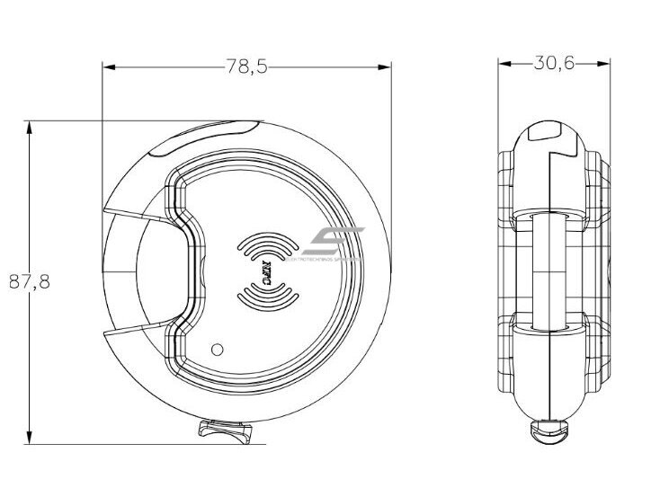 Išmani pakabinama spyna | su NFC programėlės | mechaninio rakto atrakinimu | 87,8x78,5x30,6mm | IP66 5