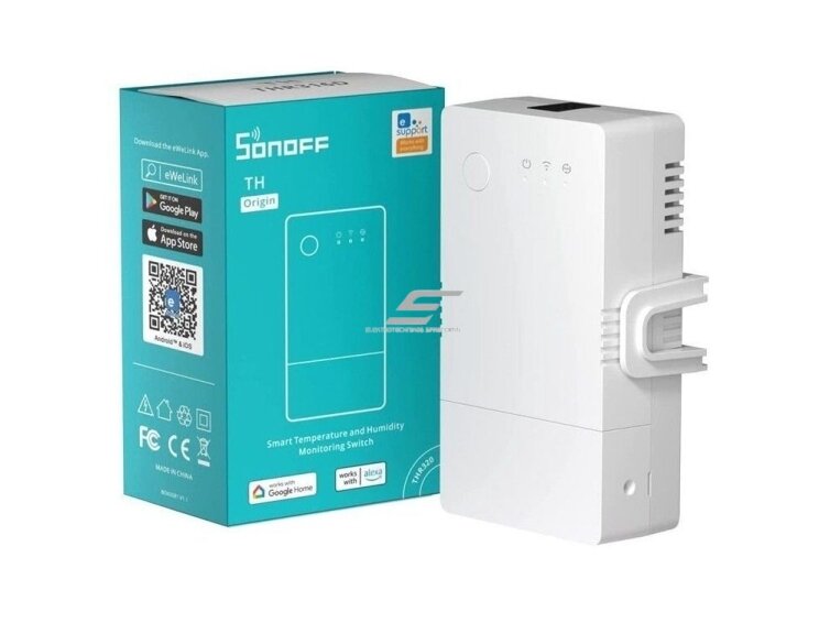 Išmanus temperatūros ir drėgmės valdiklis | 20A | 100-240VAC | baltas | DIN | Wi-Fi | TH Origin | SONOFF | THR320 | 6920075777536 2