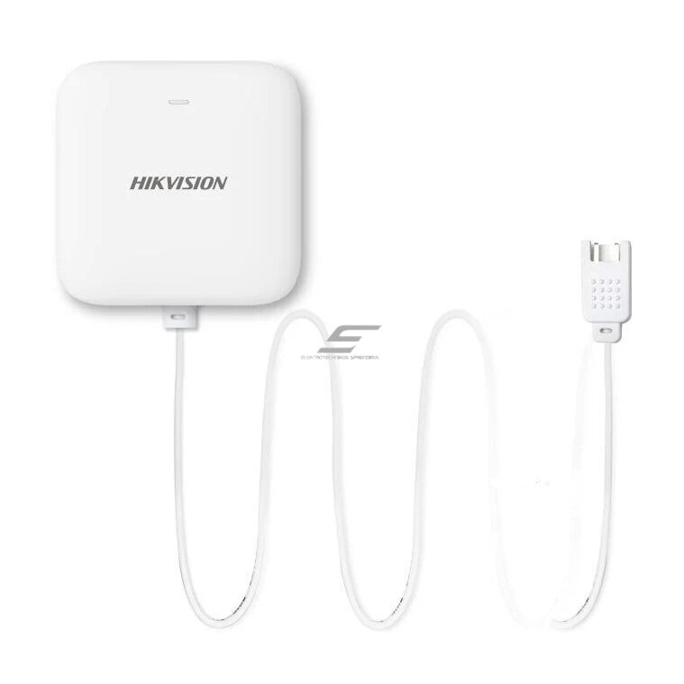 Inteligentny | Bezprzewodowy czujnik wycieku wody | z sondą zewnętrzną | IP66 | Biały | Hikvision DS-PDWL-E-WE AX PRO 1