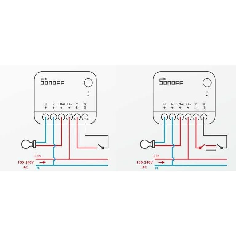 Inteligentny przełącznik zdalny | 1 kanał | 10A | 2200W | 110-230V | dwukierunkowy | Wi-Fi | SONOFF | Mini R4M 2