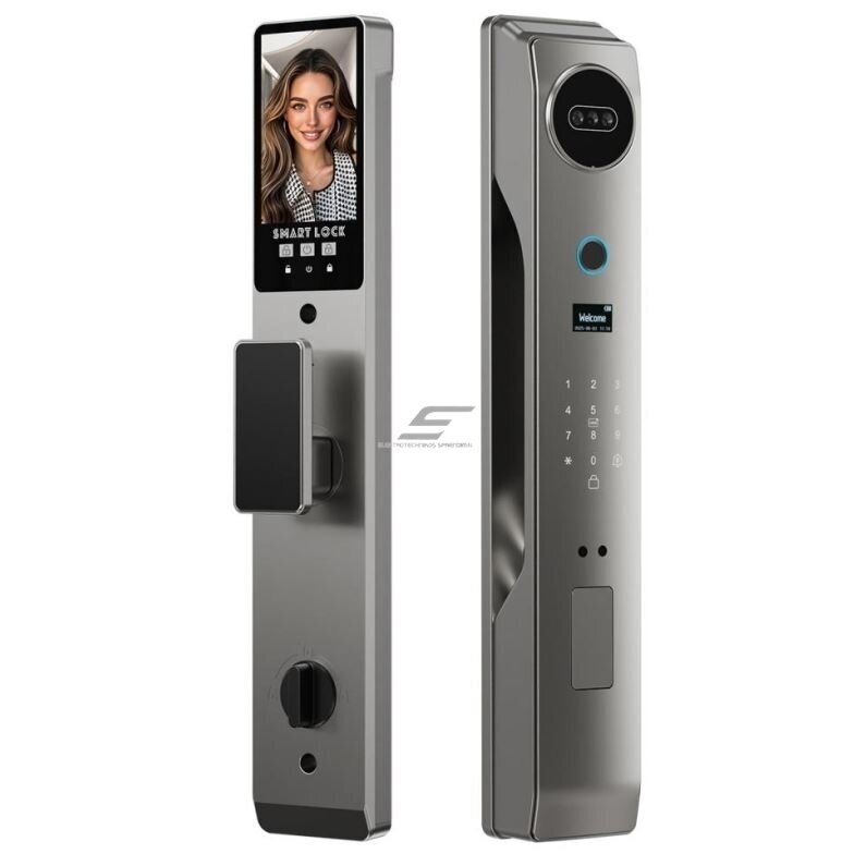 Smart door lock with facial recognition | fingerprint | IC card reader | 430x74x30mm | grey | TUYA | Wi-Fi Smart door lock with facial recognition | fingerprint | IC card reader | 430x74x30mm | grey | TUYA | Wi-Fi