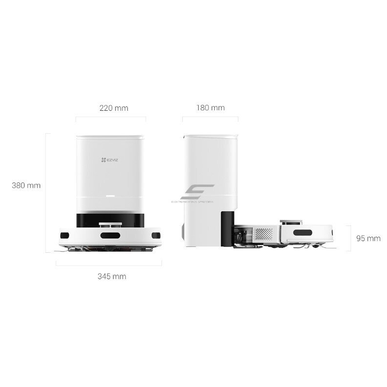 Smart | Automatic Vacuum Cleaner Robot | with Suction and Mopping Function | White | EZVIZ CS-RE4P-PWT2 5 Smart | Automatic Vacuum Cleaner Robot | with Suction and Mopping Function | White | EZVIZ CS-RE4P-PWT2 5