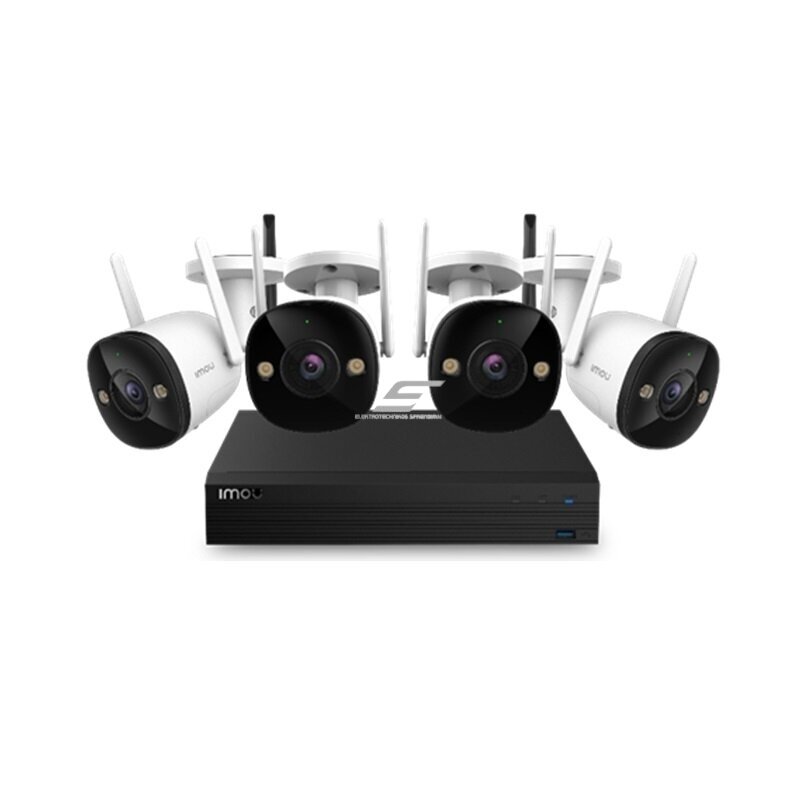 Inteligentny | Zestaw kamer do monitoringu IP 1080P H.265 BULLET Wi-Fi i rejestrator NVR Pro 1TB | 4 kanały | IP67 | KIT/NVR1104HS-W-S2/4-F22FE IMOU Inteligentny | Zestaw kamer do monitoringu IP 1080P H.265 BULLET Wi-Fi i rejestrator NVR Pro 1TB | 4 kanały | IP67 | KIT/NVR1104HS-W-S2/4-F22FE IMOU