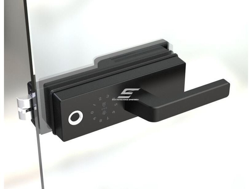 Išmani durų spyna stiklinėms durims su IC kortelių skaitytuvo | piršto antspaudo | PIN kodo | TUYA programėlės atrakinimu | 235x65mm | juoda 4 Išmani durų spyna stiklinėms durims su IC kortelių skaitytuvo | piršto antspaudo | PIN kodo | TUYA programėlės atrakinimu | 235x65mm | juoda 4