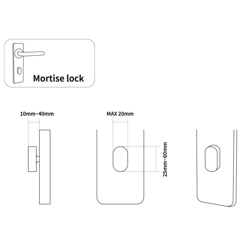 Smart lock | add-on for an existing mechanical door lock | IC card reader | PIN code | app unlocking | 136x63x48mm | black 4 Smart lock | add-on for an existing mechanical door lock | IC card reader | PIN code | app unlocking | 136x63x48mm | black 4