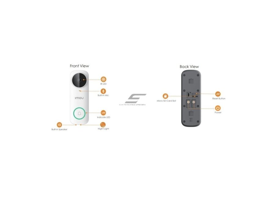 Išmanus | belaidis durų skambutis su kamera 5MP | IP65 | Wi-Fi | DB61i-W-D4P IMOU 3
