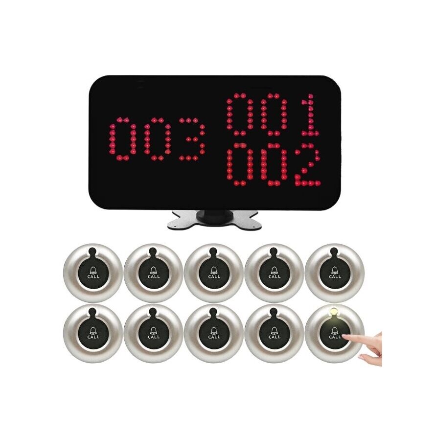 Wireless SOS assistance call system | for people with disabilities | 10 call buttons and display | IP55 Wireless SOS assistance call system | for people with disabilities | 10 call buttons and display | IP55