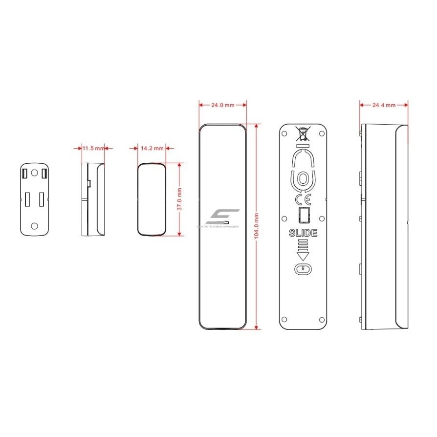 Juhtmevaba ukse | akna avamise magnetandur | detektor | 43mm | Hikvision DS-PDMC-EG2-WE AX PRO 4 Juhtmevaba ukse | akna avamise magnetandur | detektor | 43mm | Hikvision DS-PDMC-EG2-WE AX PRO 4