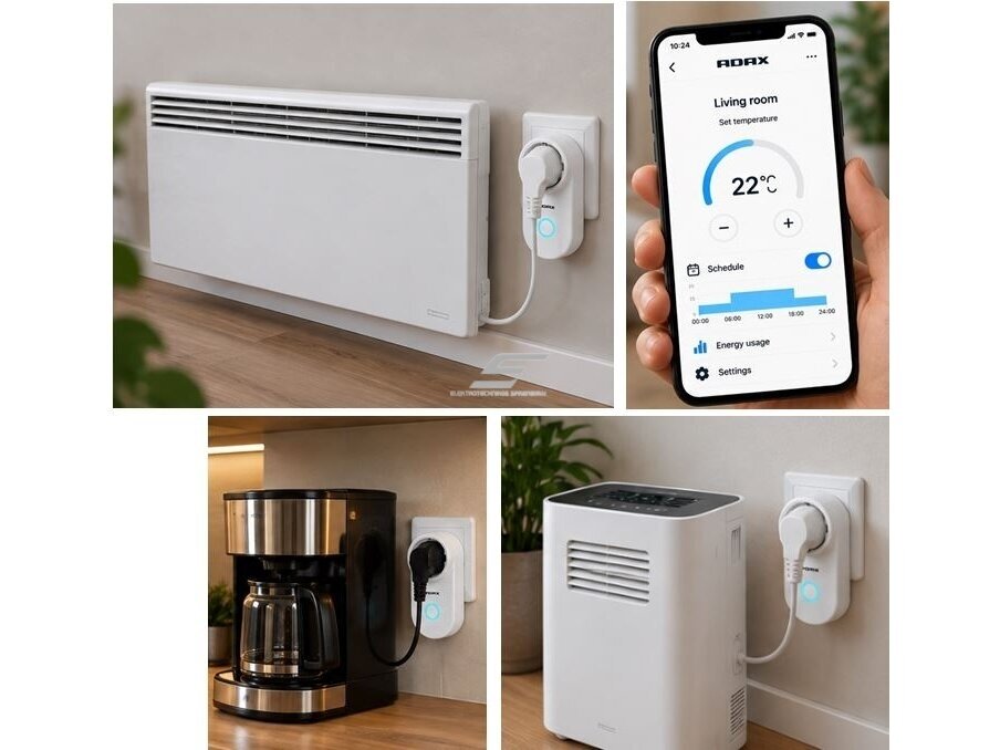 Išmani Wi-Fi + Bluetooth rozetė | kištukinis lizdas | termostatas 5-35°C | 16A | 3680W | 230V | baltas | IP20 | ADAX | WT3 3 Išmani Wi-Fi + Bluetooth rozetė | kištukinis lizdas | termostatas 5-35°C | 16A | 3680W | 230V | baltas | IP20 | ADAX | WT3 3