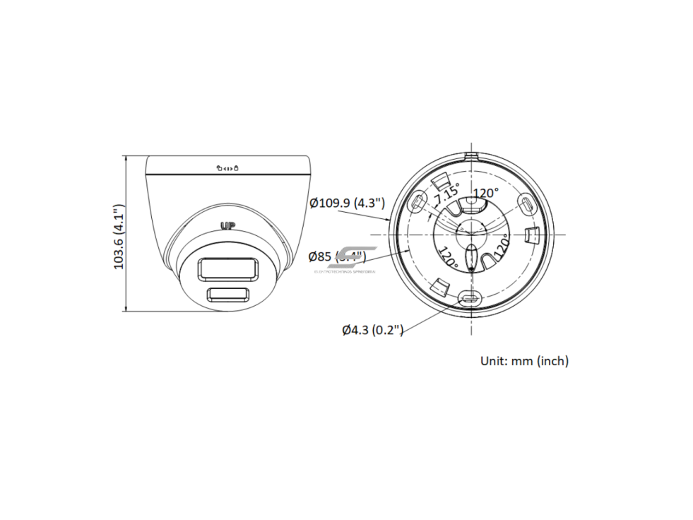 Išmani | vaizdo stebėjimo IP kamera 5MP | IP67 | TURRET | DS-2CD1357G0-LIU Hikvision 3