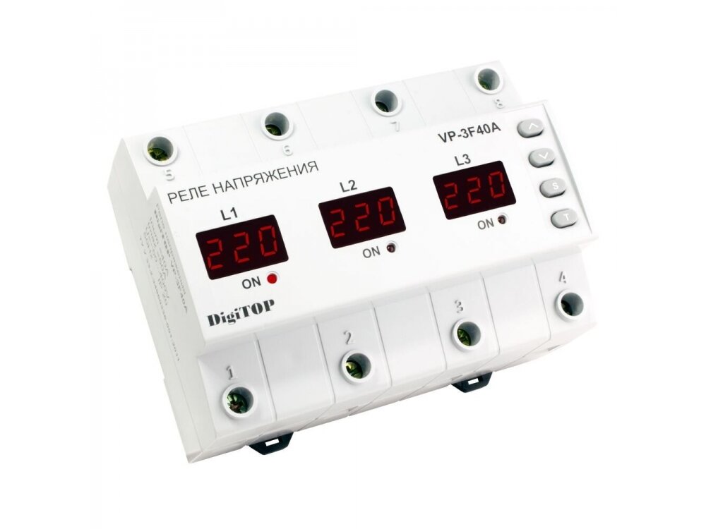 Modulinė | skaitmeninė įtampos kontrolės relė | 3F | 40A | 380V | DIN | DigiTOP | VP-3F40A Modulinė | skaitmeninė įtampos kontrolės relė | 3F | 40A | 380V | DIN | DigiTOP | VP-3F40A
