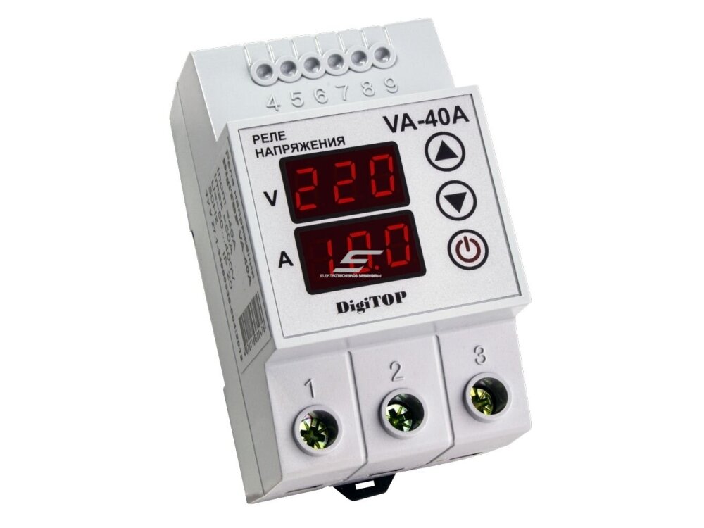Modulinė | skaitmeninė įtampos kontrolės relė | 1F | 40A | DIN | DigiTop | VA-40A Modulinė | skaitmeninė įtampos kontrolės relė | 1F | 40A | DIN | DigiTop | VA-40A