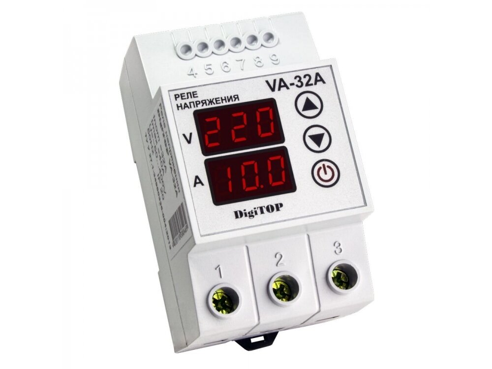 Modulinė | skaitmeninė įtampos kontrolės relė | 1F | 32A | DIN | DigiTop | VA-32A