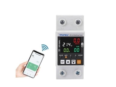 Modulinė | išmani | skaitmeninė įtampos ir srovės kontrolės relė | 63A | 230V | DIN | TUYA | Wi-Fi Modulinė | išmani | skaitmeninė įtampos ir srovės kontrolės relė | 63A | 230V | DIN | TUYA | Wi-Fi