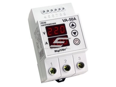 Modulinė | skaitmeninė įtampos kontrolės relė | 1F | 50A | DIN | DigiTop | VA-50A Modulinė | skaitmeninė įtampos kontrolės relė | 1F | 50A | DIN | DigiTop | VA-50A