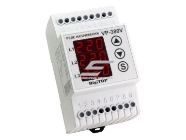 Modulinė | skaitmeninė įtampos kontrolės relė | 3F | 6A | DIN | DigiTOP | VP-380V Modulinė | skaitmeninė įtampos kontrolės relė | 3F | 6A | DIN | DigiTOP | VP-380V