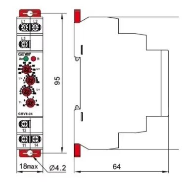 Sprieguma kontroles un fāzu secības aizsardzības relejs | 3F | 10A | 220-460V (P-P) | Geya Sprieguma kontroles un fāzu secības aizsardzības relejs | 3F | 10A | 220-460V (P-P) | Geya