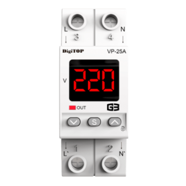 Modular | Digital voltage monitoring relay | 1-phase | 25A | VP-25A G3R DigiTOP Modular | Digital voltage monitoring relay | 1-phase | 25A | VP-25A G3R DigiTOP