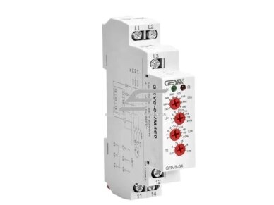 Modulinė įtampos kontrolės ir fazių sekos apsaugos relė | 3F | 10A | 220-460V (P-P) | mechaninė | DIN | Geya Modulinė įtampos kontrolės ir fazių sekos apsaugos relė | 3F | 10A | 220-460V (P-P) | mechaninė | DIN | Geya