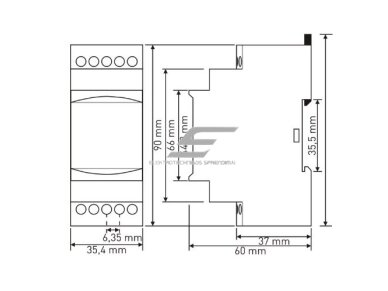Modulinė įtampos kontrolės ir fazių sekos apsaugos relė | 5A | 230VAC | mechaninė | DIN 1 Modulinė įtampos kontrolės ir fazių sekos apsaugos relė | 5A | 230VAC | mechaninė | DIN 1