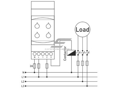 Modulinė įtampos kontrolės ir fazių sekos apsaugos relė | 5A | 230VAC | mechaninė | DIN 2
