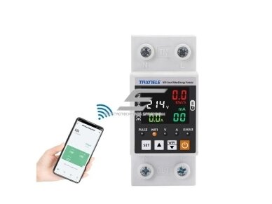 Modulinė | išmani | skaitmeninė įtampos ir srovės kontrolės relė | 63A | 230V | DIN | TUYA | Wi-Fi Modulinė | išmani | skaitmeninė įtampos ir srovės kontrolės relė | 63A | 230V | DIN | TUYA | Wi-Fi